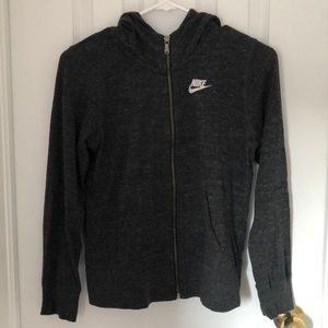 Dark grey nike zip-up sweater